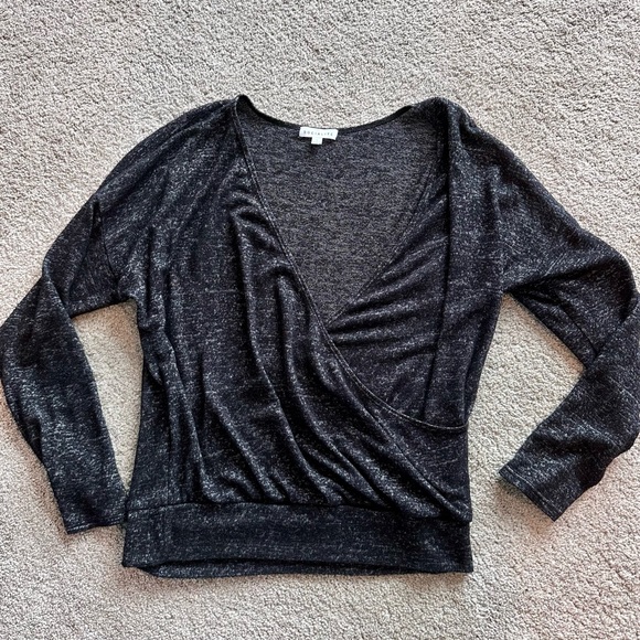 NWOT Socialite Faux Wrap Lightweight Sweater Top from Nordstrom Marled - Picture 4 of 6